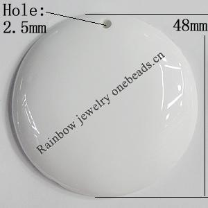 Resin Pendants, Flat Round 48mm Hole:2.5mm, Sold by Bag
