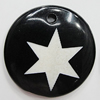 Resin Pendants, Flat Round 27mm Hole:2.5mm, Sold by Bag