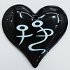 Resin Pendants, Heart 45x46mm Hole:3mm, Sold by Bag