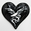 Resin Pendants, Heart 45x46mm Hole:3mm, Sold by Bag