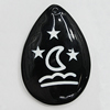 Resin Pendants, Teardrop 53x37mm Hole:2.5mm, Sold by Bag