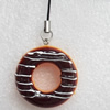 Mobile Decoration, Resin Pendant, Biscuit, Pendant: about 38mm wide, Rope: about 6cm, Sold by Dozen