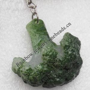 Key Chain, Resin Pendant, Broccoli, Pendant: about 45mm wide, Rope: about 6cm, Sold by Dozen