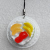 Mobile Decoration, Resin Pendant, Cake, Pendant: about 43mm wide, Rope: about 6cm, Sold by Dozen