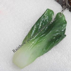 Mobile Decoration, Resin Pendant, Cabbage, Pendant: about 35mm wide, Rope: about 6cm, Sold by Dozen