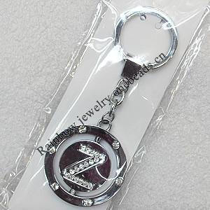 Zinc Alloy keyring Jewelry Chains, width:38mm, Length Approx:10cm, Sold by PC