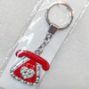 Zinc Alloy keyring Jewelry Chains, width:40mm, Length Approx:10cm, Sold by PC