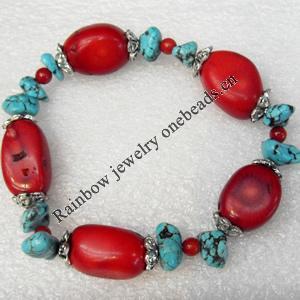 Coral Bracelet, width:15mm, Length Approx:6.3-inch, Sold by Strand