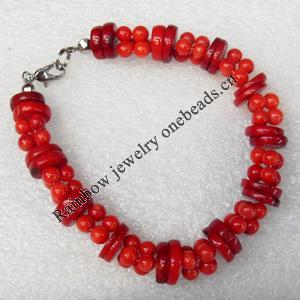 Coral Bracelet, width:12mm, Length Approx:6.3-inch, Sold by Strand