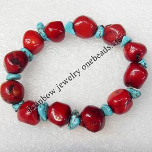 Coral Bracelet, width:13mm, Length Approx:6.3-inch, Sold by Strand