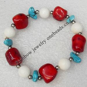 Coral Bracelet, width:12mm, Length Approx:6.3-inch, Sold by Strand