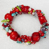 Coral Bracelet, width:17mm, Length Approx:6.3-inch, Sold by Strand