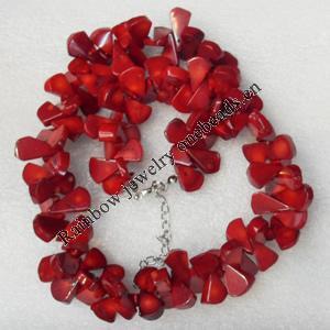 Coral Necklace, width:15mm, Length Approx:17.7-inch, Sold by Strand