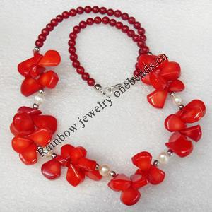 Coral Necklace, width:22mm, Length Approx:17.7-inch, Sold by Strand