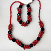 Coral Jewelry Set, Necklace And Bracelet, Necklace: 18-Inch, Bracelet: 7-Inch, Sold by Set