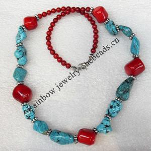 Coral Necklace, width:15mm, Length Approx:17.7-inch, Sold by Strand