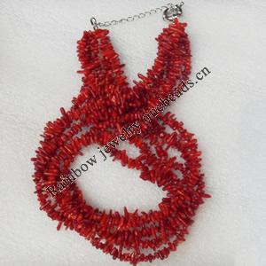 Coral Necklace, width:7mm, Length Approx:17.7-inch, Sold by Strand