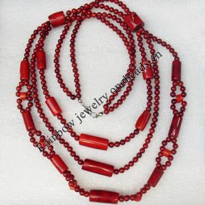 Coral Necklace, width:12mm, Length Approx:35.4-inch, Sold by Strand