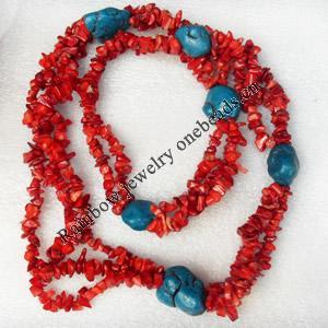 Coral Necklace, width:22mm, Length Approx:35.4-inch, Sold by Strand