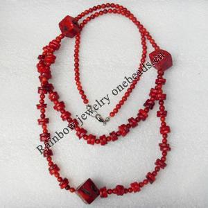 Coral Necklace, width:9mm, Length Approx:35.4-inch, Sold by Strand