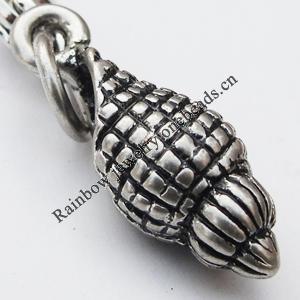 Zinc Alloy Charm/Pendants, Nickel-free & Lead-free, A Grade Animal 19x7mm Hole:2mm, Sold by PC