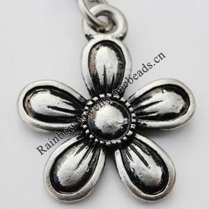 Zinc Alloy Charm/Pendants, Nickel-free & Lead-free, A Grade Flower 24x20mm Hole:2mm, Sold by PC