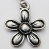 Zinc Alloy Charm/Pendants, Nickel-free & Lead-free, A Grade Flower 24x20mm Hole:2mm, Sold by PC