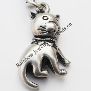 Zinc Alloy Charm/Pendants, Nickel-free & Lead-free, A Grade Animal 25x13mm Hole:2mm, Sold by PC