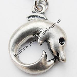 Zinc Alloy Charm/Pendants, Nickel-free & Lead-free, A Grade Animal 16x20mm Hole:2mm, Sold by PC