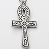 Zinc Alloy Charm/Pendants, Nickel-free & Lead-free, A Grade Cross 32x16mm Hole:2mm, Sold by PC