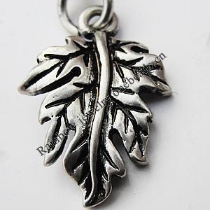 Zinc Alloy Charm/Pendants, Nickel-free & Lead-free, A Grade Leaf 21x14mm Hole:2mm, Sold by PC