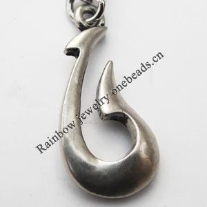 Zinc Alloy Charm/Pendants, Nickel-free & Lead-free, A Grade 24x12mm Hole:2mm, Sold by PC