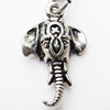 Zinc Alloy Charm/Pendants, Nickel-free & Lead-free, A Grade Animal Head 22x14mm Hole:2mm, Sold by PC