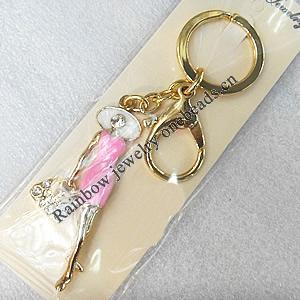 Zinc Alloy keyring Jewelry Chains, width:25mm, Length Approx:15cm, Sold by Dozen