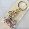 Zinc Alloy keyring Jewelry Chains, width:43mm, Length Approx:9.5cm, Sold by Dozen