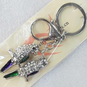 Zinc Alloy keyring Jewelry Chains, width:37mm, Length Approx:10cm, Sold by Dozen