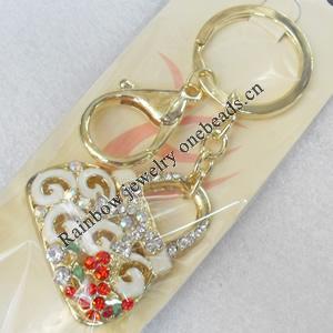 Zinc Alloy keyring Jewelry Chains, width:40mm, Length Approx:10cm, Sold by Dozen