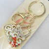 Zinc Alloy keyring Jewelry Chains, width:40mm, Length Approx:10cm, Sold by Dozen