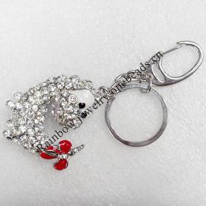 Zinc Alloy keyring Jewelry Chains, width:40mm, Length Approx:14cm, Sold by Dozen