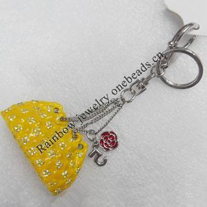 Zinc Alloy keyring Jewelry Chains, width:58mm, Length Approx:15cm, Sold by Dozen