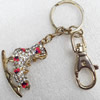 Zinc Alloy keyring Jewelry Chains, width:43mm, Length Approx:15cm, Sold by Dozen