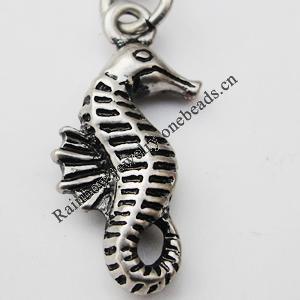 Zinc Alloy Charm/Pendants, Nickel-free & Lead-free, A Grade Animal 12x22mm Hole:2mm, Sold by PC