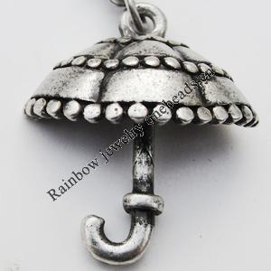 Zinc Alloy Charm/Pendants, Nickel-free & Lead-free, A Grade Umbrella 20x25mm Hole:2mm, Sold by PC