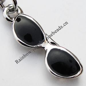 Zinc Alloy Enamel Pendants, Nickel-free & Lead-free, A Grade Glasses 18x6mm Hole:2mm, Sold by PC