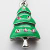Zinc Alloy Enamel Charm/Pendant with Crystal, Nickel-free & Lead-free, A Grade Tree 14x25mm Hole:2mm, Sold by PC