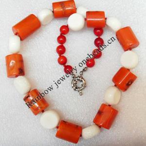 Coral Necklace, width:15mm, Length Approx:17.7-inch, Sold by Strand