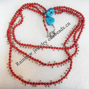 Coral Necklace, width:15mm, Length Approx:17.7-inch, Sold by Strand