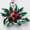 Zinc Alloy Enamel Charm/Pendant, Nickel-free & Lead-free, A Grade Flower 21x19mm Hole:2mm, Sold by PC