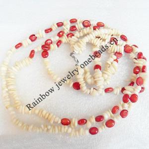 Coral Necklace, width:8mm, Length Approx:17.7-inch, Sold by Strand