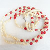 Coral Necklace, width:8mm, Length Approx:17.7-inch, Sold by Strand